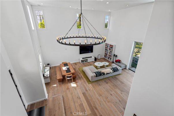 Interior, Living room, Pendant Lights, Recessed Lighting, Wood Texture Flooring