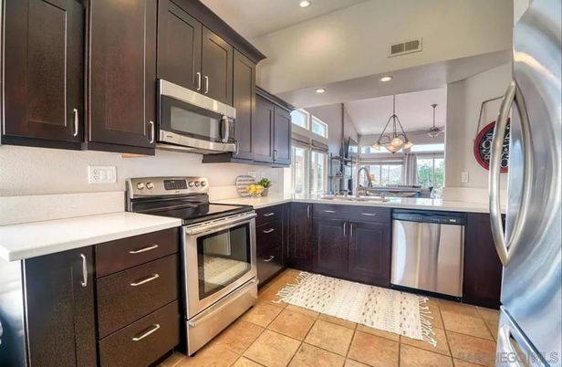 Interior, Kitchen, Pendant Lights, Recessed Lighting, Stainless Steel Appliances