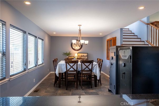 Chandelier, Dining room, Interior, Recessed Lighting