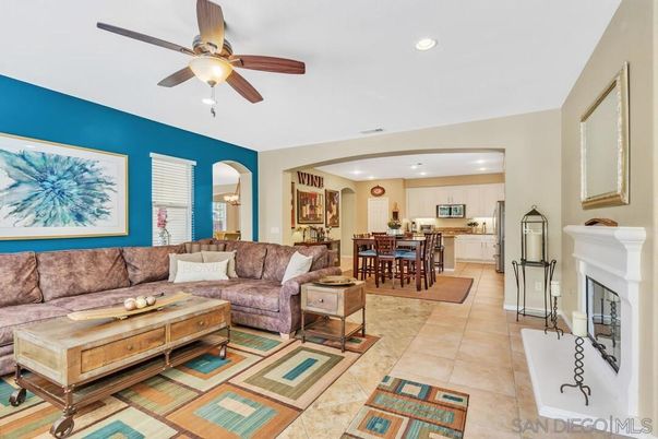 Dining room, Fireplace, Interior, Kitchen, Living room, Recessed Lighting