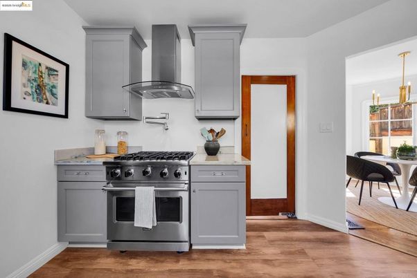 Interior, Kitchen, Stainless Steel Appliances, Wood Texture Flooring