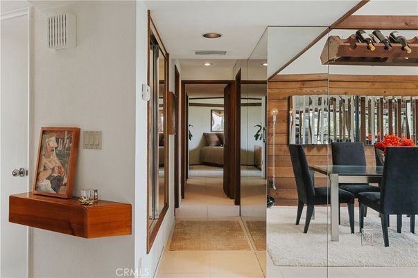 Dining room, Interior, Recessed Lighting, Wooden Walls