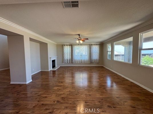Empty room, Fireplace, Interior, Wood Texture Flooring