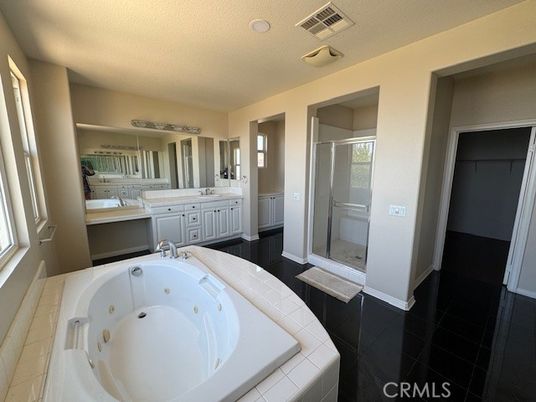 Bathroom, Dual Sink Vanities, Glass Shower, Interior, Tile Countertops