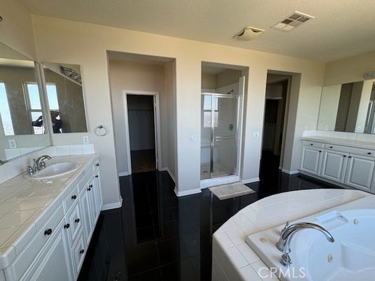 Bathroom, Dual Sink Vanities, Glass Shower, Interior, Tile Countertops
