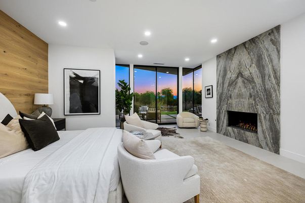 Bedroom, Fireplace, Interior, Recessed Lighting