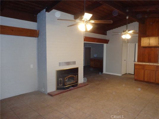 Empty room, Fireplace, Interior, Wooden Beams