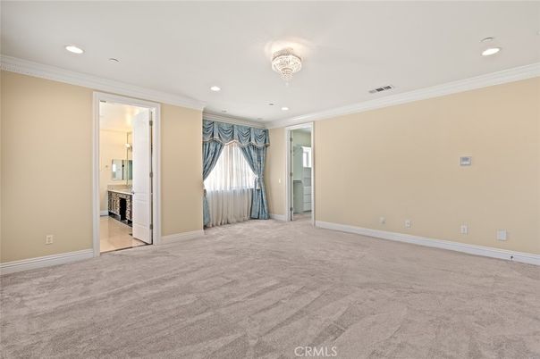 Bathroom, Chandelier, Empty room, Interior, Recessed Lighting