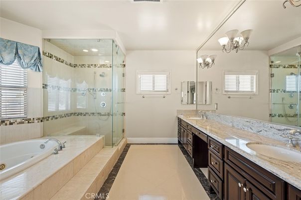 Bathroom, Dual Sink Vanities, Glass Shower, Interior