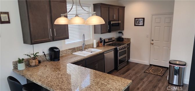 Interior, Kitchen, Pendant Lights, Wood Texture Flooring