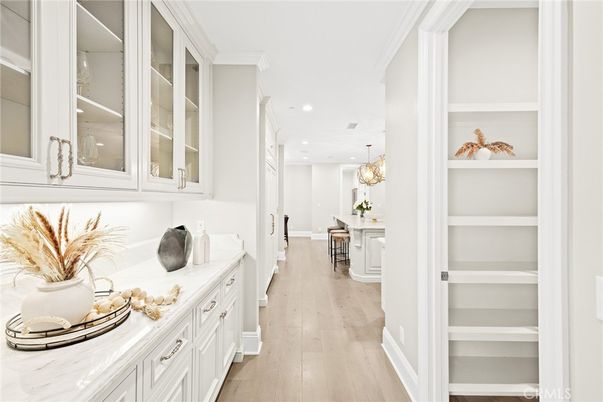 Chandelier, Interior, Kitchen, Pendant Lights, Recessed Lighting, Wood Texture Flooring