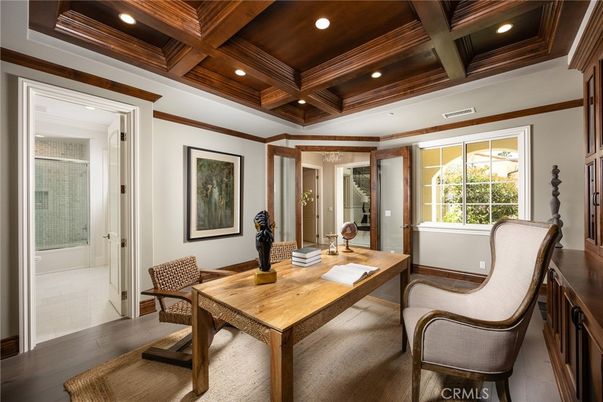 Home Office, Interior, Recessed Lighting, Wooden Beams, Wooden Ceilings