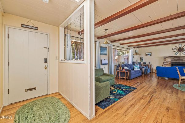 Fireplace, Interior, Living room, Pendant Lights, Wooden Beams, Wood Texture Flooring