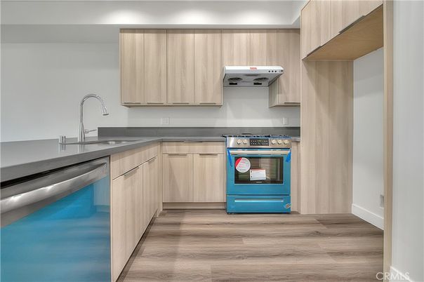 Interior, Kitchen, Stainless Steel Appliances, Wood Texture Flooring