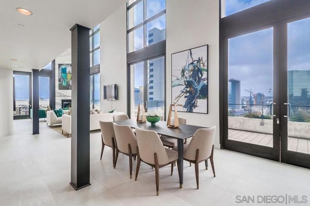 Dining room, Fireplace, Interior, Living room, Recessed Lighting