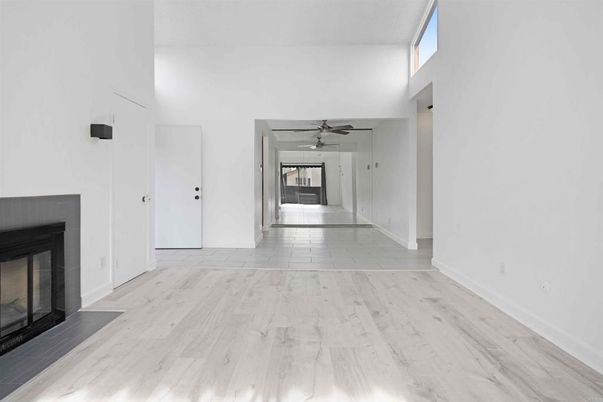 Empty room, Fireplace, Interior, Wood Texture Flooring