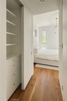 Bedroom, Interior, Pendant Lights, Wood Texture Flooring