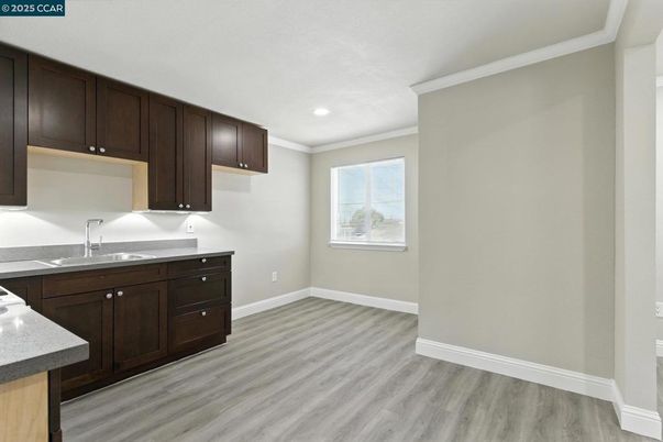 Interior, Kitchen, Recessed Lighting, Wood Texture Flooring