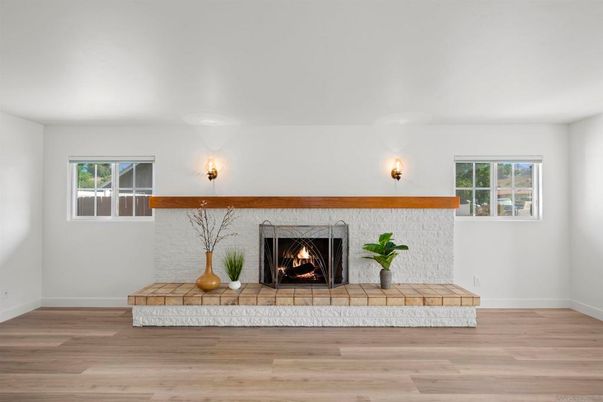 Fireplace, Interior, Wood Texture Flooring