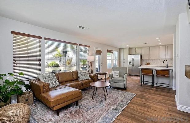 Interior, Kitchen, Living room, Recessed Lighting, Stainless Steel Appliances, Wood Texture Flooring
