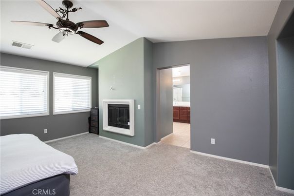 Bedroom, Fireplace, Interior