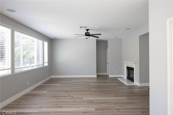 Empty room, Fireplace, Interior, Wood Texture Flooring