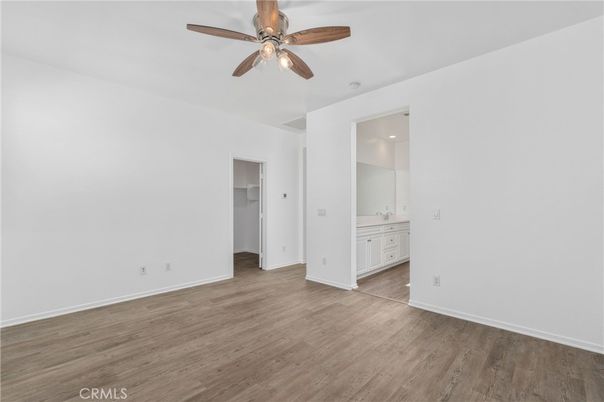 Bathroom, Empty room, Interior, Recessed Lighting, Wood Texture Flooring