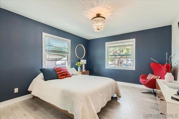 Bedroom, Chandelier, Interior, Wood Texture Flooring