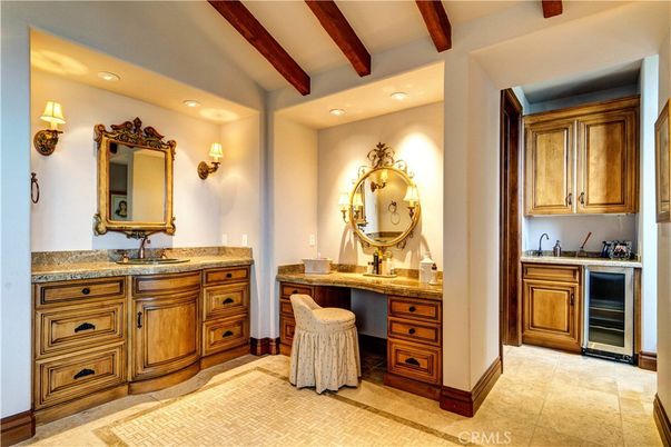 Bathroom, Interior, Recessed Lighting, Wooden Beams