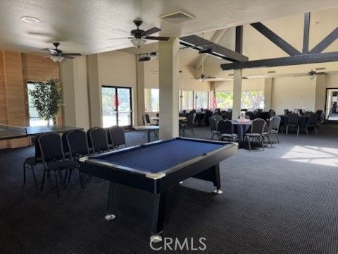 Billiard Table, Dining room, Game Room, Interior, Recessed Lighting, Wooden Walls