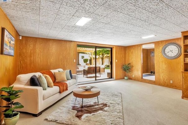 Interior, Living room, Recessed Lighting, Wooden Walls