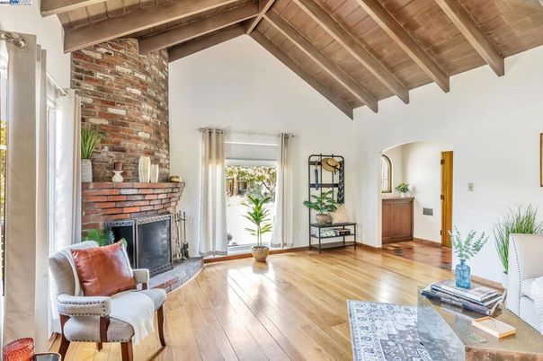 Fireplace, Interior, Stone Walls, Wooden Beams, Wooden Ceilings, Wood Texture Flooring