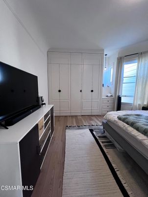 Bedroom, Interior, Pendant Lights, Wood Texture Flooring