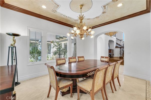 Chandelier, Dining room, Interior, Recessed Lighting