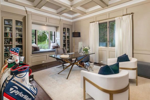 Home Office, Interior, Recessed Lighting, Wood Texture Flooring