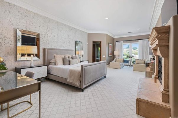 Bedroom, Fireplace, Interior, Recessed Lighting