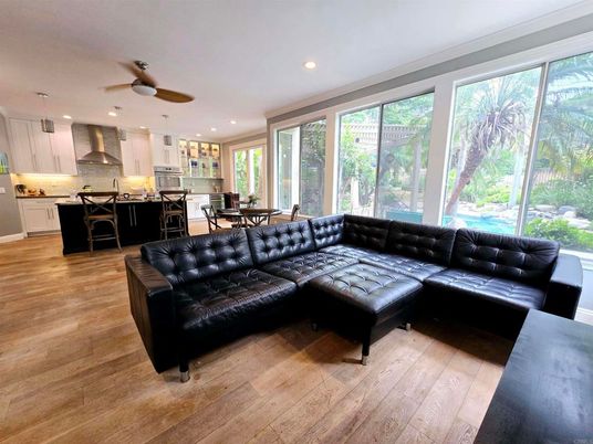 Dining room, Interior, Kitchen, Living room, Pendant Lights, Recessed Lighting, Wood Texture Flooring