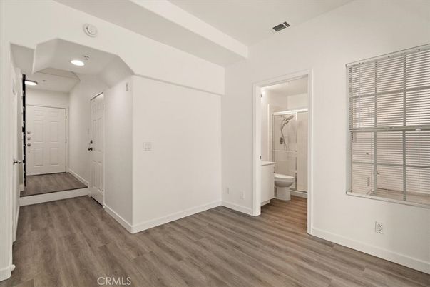 Bathroom, Interior, Recessed Lighting, Wood Texture Flooring