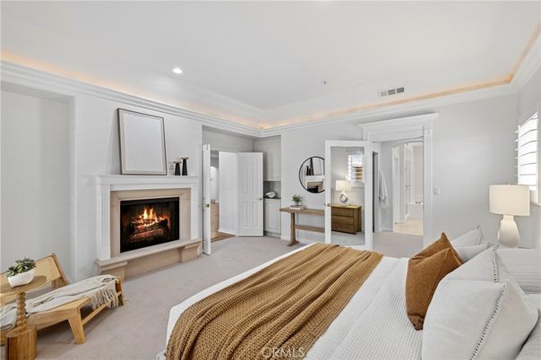 Bedroom, Fireplace, Interior, Recessed Lighting