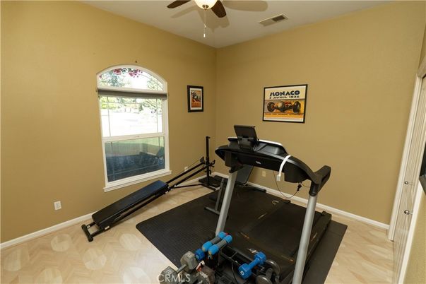 Fitness Equipment, Home Office, Interior, Wood Texture Flooring