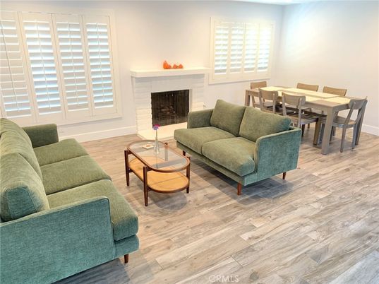 Dining room, Fireplace, Interior, Living room, Wood Texture Flooring