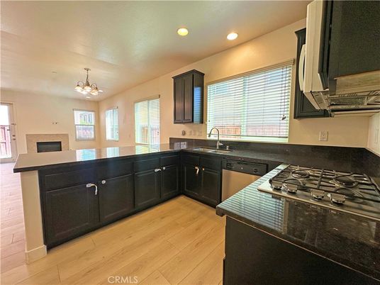 Chandelier, Interior, Kitchen, Recessed Lighting, Wood Texture Flooring