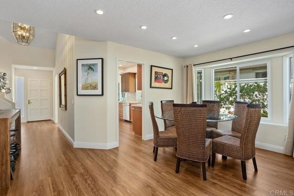 Dining room, Interior, Kitchen, Recessed Lighting, Wood Texture Flooring