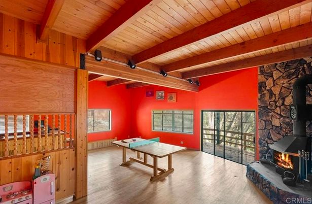 Fireplace, Interior, Stone Walls, Wooden Beams, Wooden Ceilings, Wood Texture Flooring
