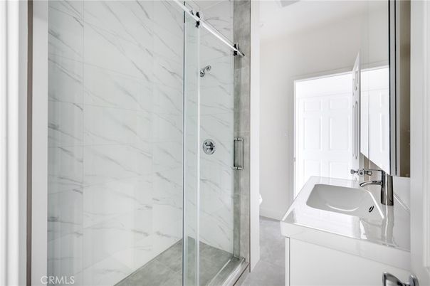 Bathroom, Glass Shower, Interior, Marble Walls