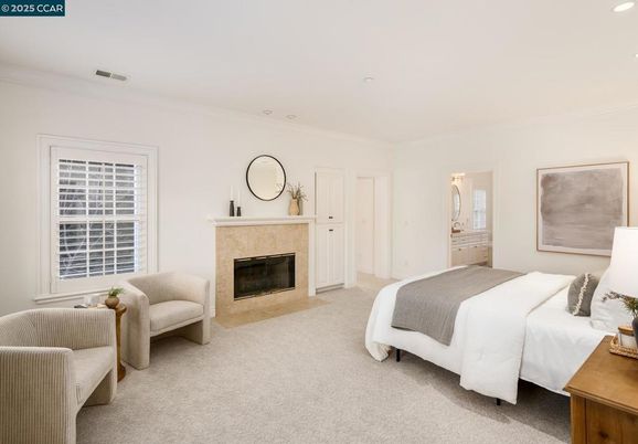 Bedroom, Fireplace, Interior, Recessed Lighting