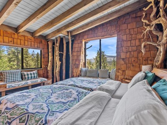 Bedroom, Interior, Wooden Beams, Wooden Walls