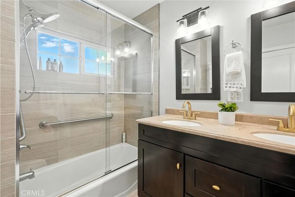 Bathroom, Dual Sink Vanities, Glass Shower, Interior