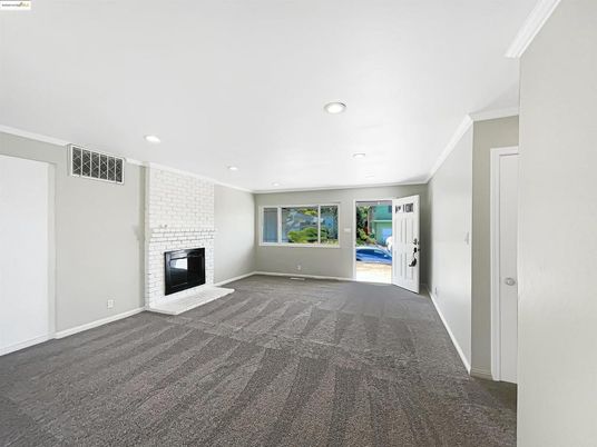 Empty room, Fireplace, Interior, Recessed Lighting