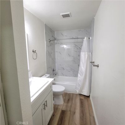 Bathroom, Interior, Marble Walls, Wood Texture Flooring